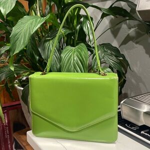 Vintage Lime Green Top-Handle Handbag